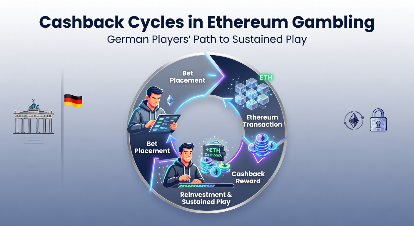 Grafik zeigt zyklische Cashback-Auszahlungen in einem Ethereum-Casino mit deutschen Spielern im Fokus