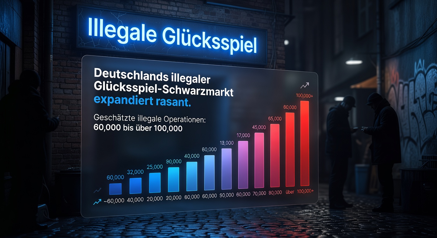 Polizeirazzia gegen illegale Spielautomaten in einer Bar, mit konfiszierten Maschinen und Beamten am Tatort