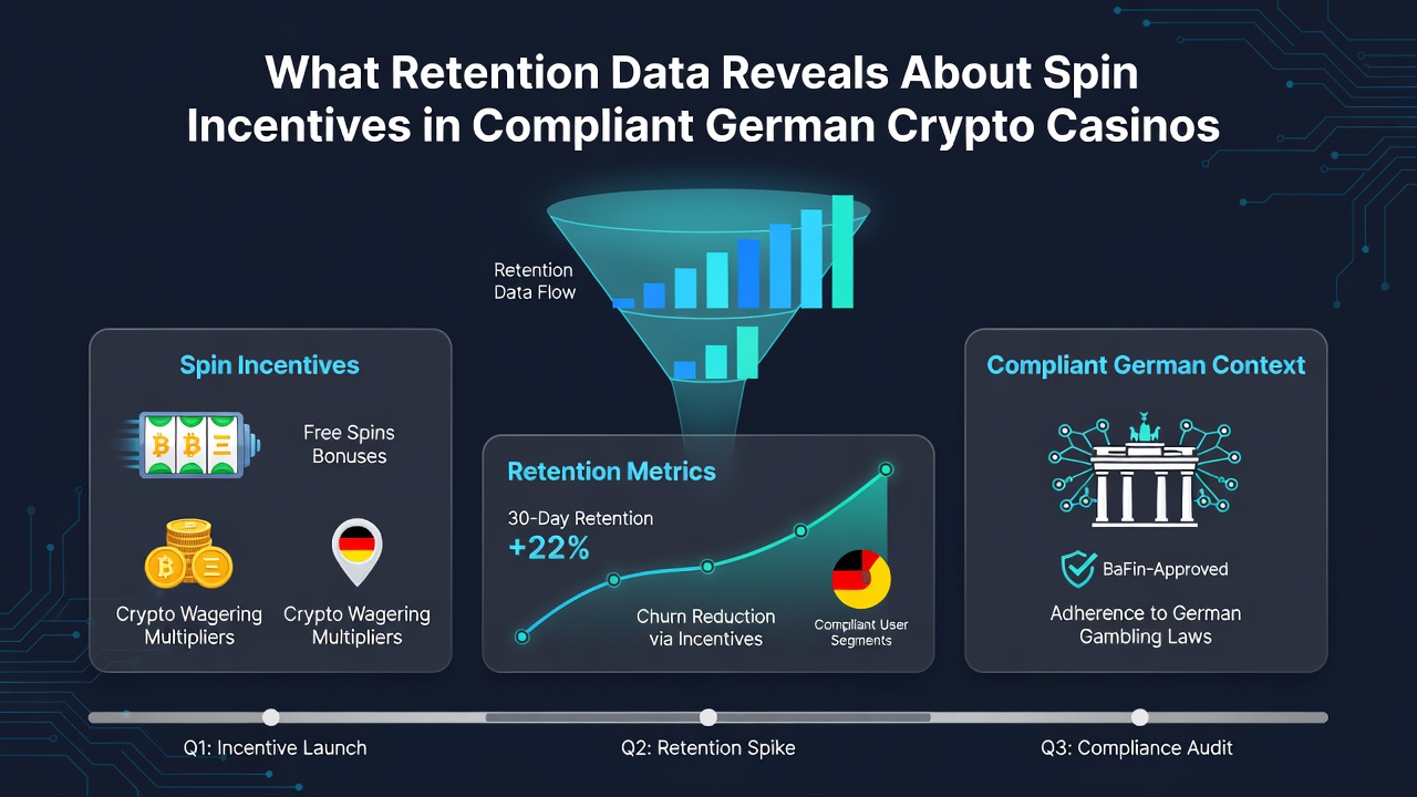 Diagramme zeigen Retentionskurven und Spin-Incentive-Nutzung in deutschen Krypto-Casinos